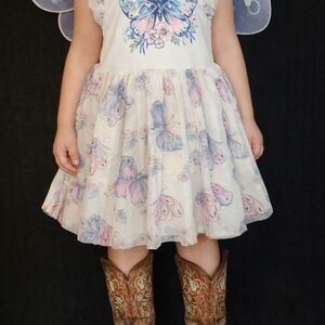 Butterfly Print Dress with Wings